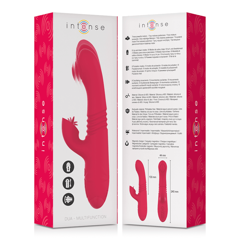 INTENSE - DUA MULTIFUNCTION RECHARGEABLE UP & DOWN VIBRATOR WITH RED TONGUE thumb 5