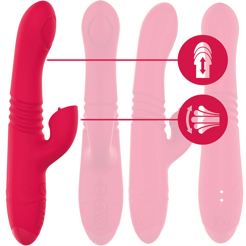 INTENSE - DUA MULTIFUNCTION RECHARGEABLE UP & DOWN VIBRATOR WITH RED TONGUE thumb 2