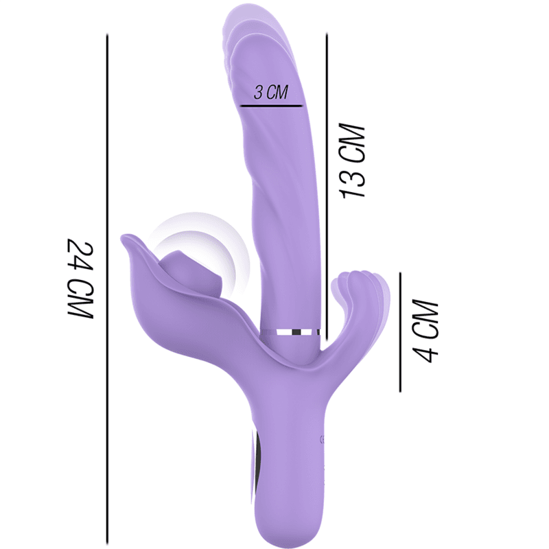 INTENSE - BILLIE MULTIFUNCTIONAL RECHARGEABLE SUCTION VIBRATOR WITH PURPLE PUSH BUTTON thumb 3