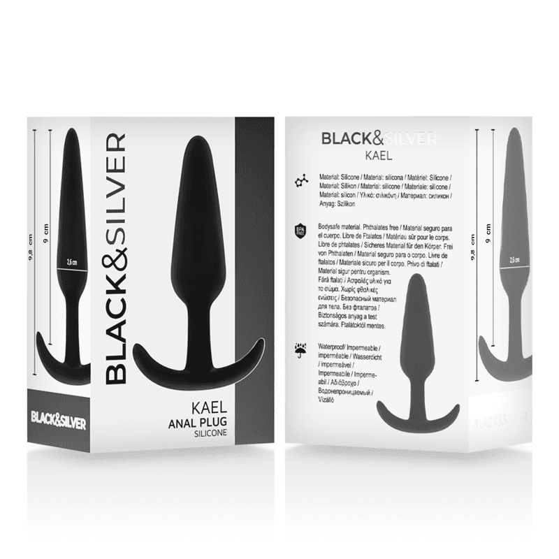 BLACK&SILVER - KAEL SILICONE ANAL PLUG WITH MEDIUM HANDLE thumb 5
