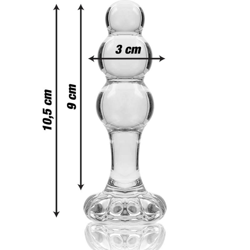 NEBULA SERIES BY IBIZA - MODEL 1 ANAL PLUG BOROSILICATE GLASS CLEAR 10.5 CM -O- 3 CM thumb 3