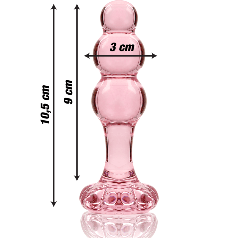 NEBULA SERIES BY IBIZA - MODEL 1 ANAL PLUG BOROSILICATE GLASS PINK 10.5 CM -O- 3 CM thumb 3