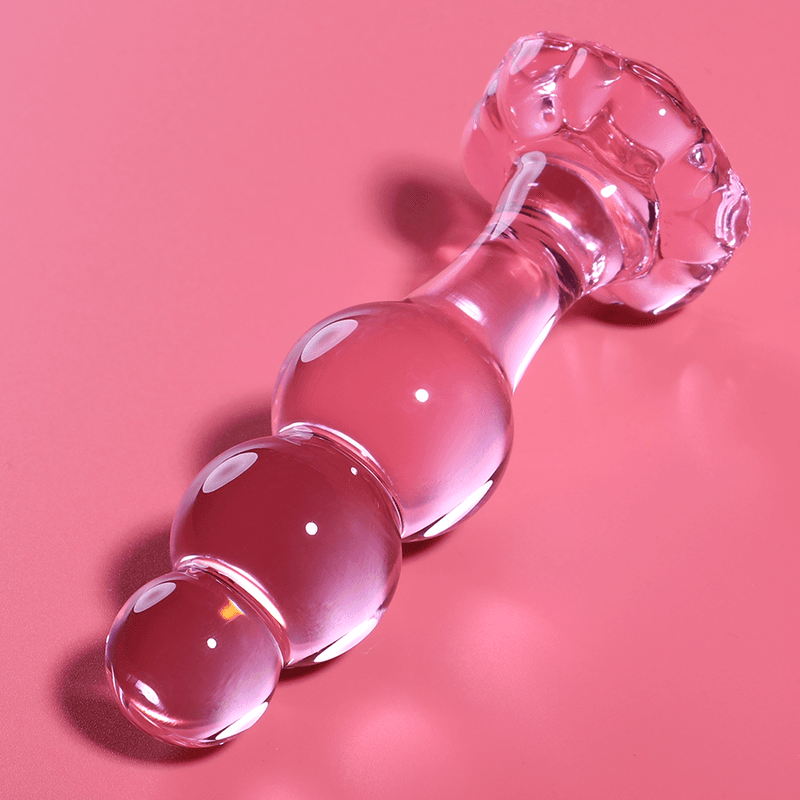 NEBULA SERIES BY IBIZA - MODEL 1 ANAL PLUG BOROSILICATE GLASS PINK 10.5 CM -O- 3 CM thumb 2