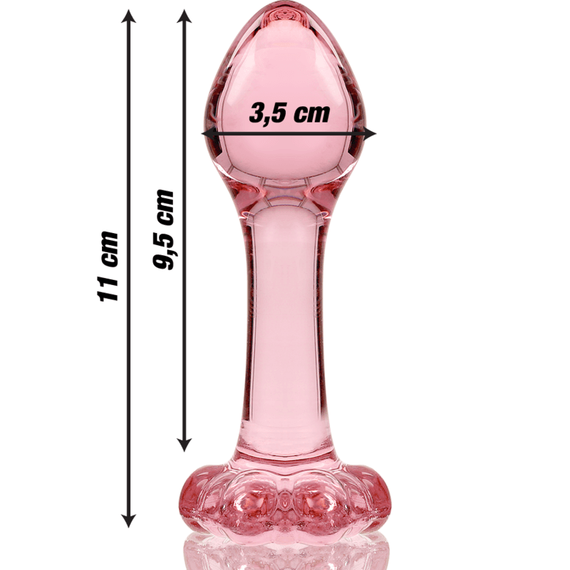 NEBULA SERIES BY IBIZA - MODEL 2 ANAL PLUG BOROSILICATE GLASS PINK 11 CM -O- 3.5 CM thumb 3