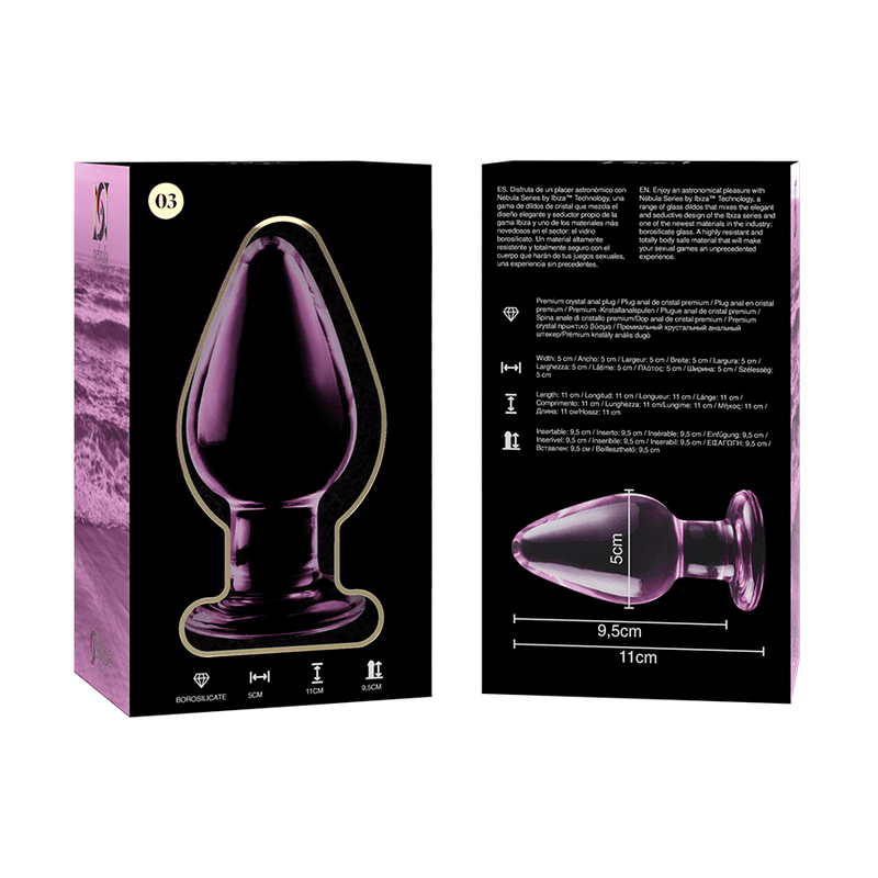 NEBULA SERIES BY IBIZA - MODEL 3 ANAL PLUG BOROSILICATE GLASS PINK 11 CM -O- 5 CM thumb 6