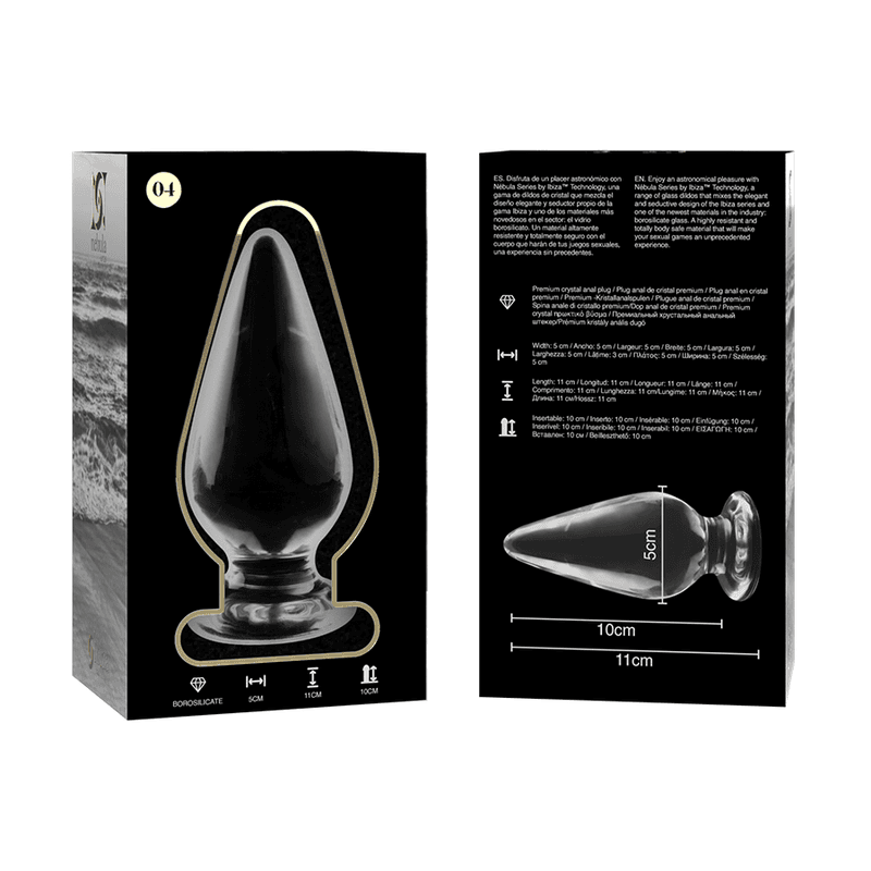 NEBULA SERIES BY IBIZA - MODEL 4 ANAL PLUG BOROSILICATE GLASS CLEAR 11 CM -O- 5 CM thumb 6