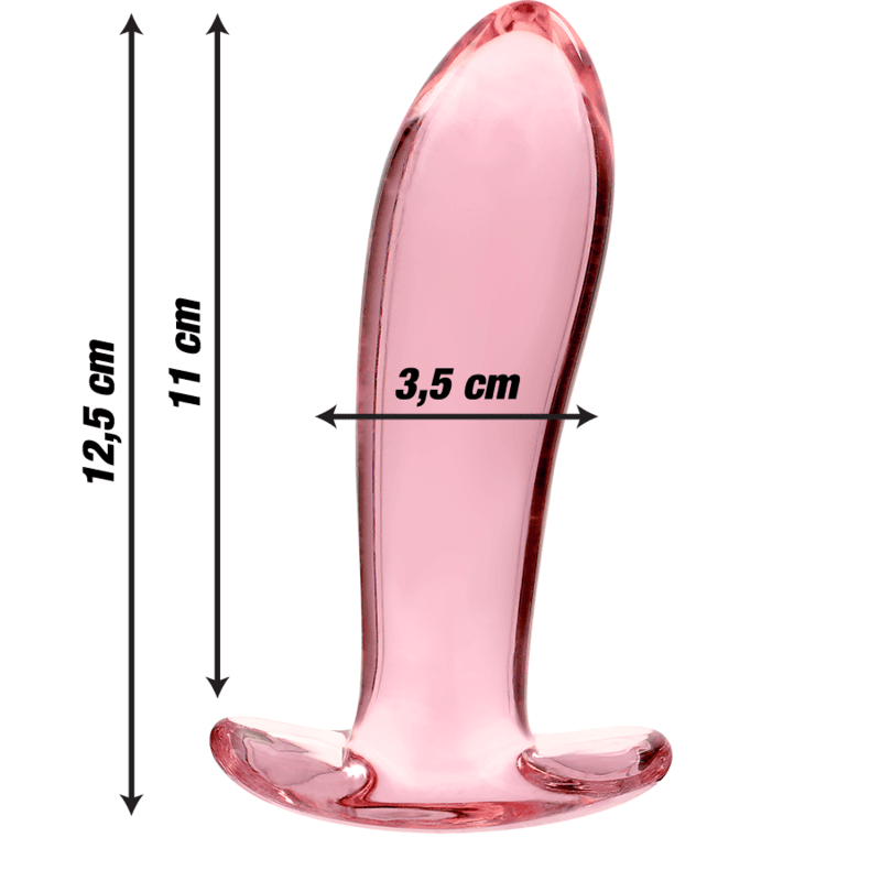 NEBULA SERIES BY IBIZA - MODEL 5 ANAL PLUG BOROSILICATE GLASS PINK 12.5 CM -O- 3.5 CM thumb 3