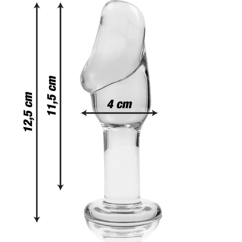 NEBULA SERIES BY IBIZA - MODEL 6 ANAL PLUG BOROSILICATE GLASS CLEAR 12.5 CM -O- 4 CM thumb 3