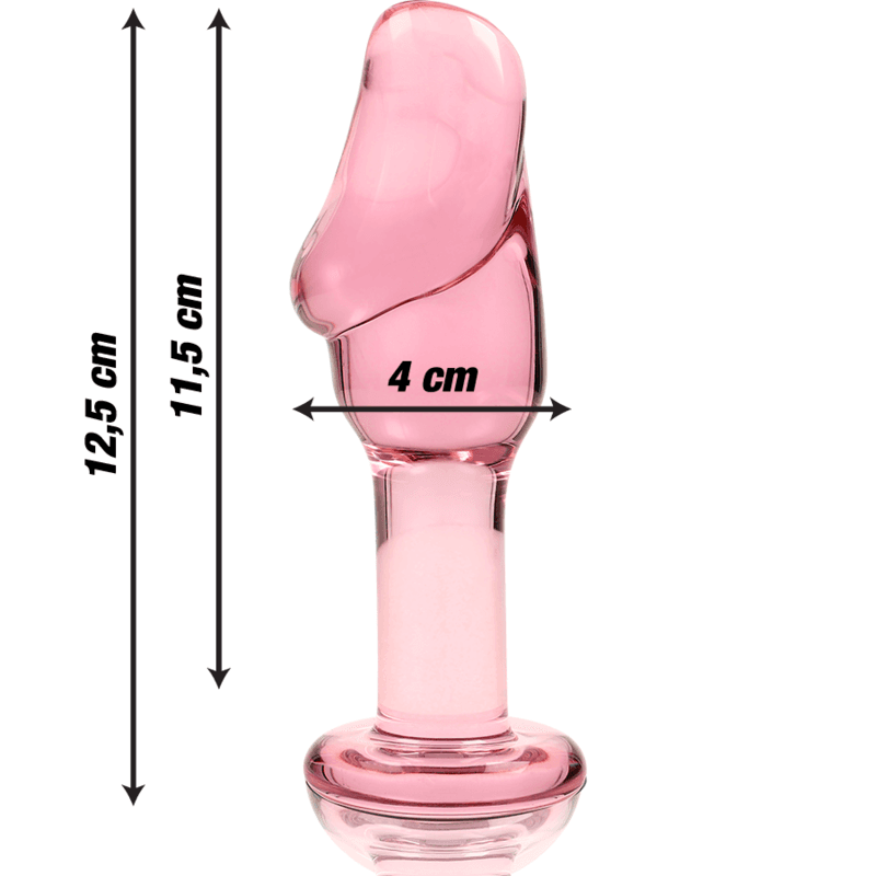NEBULA SERIES BY IBIZA - MODEL 6 ANAL PLUG BOROSILICATE GLASS PINK 12.5 CM -O- 4 CM thumb 3
