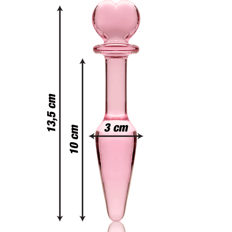 NEBULA SERIES BY IBIZA - MODEL 7 ANAL PLUG BOROSILICATE GLASS PINK 13.5 CM -O- 3 CM thumb 3