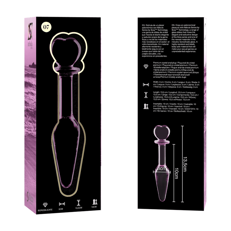 NEBULA SERIES BY IBIZA - MODEL 7 ANAL PLUG BOROSILICATE GLASS PINK 13.5 CM -O- 3 CM thumb 6