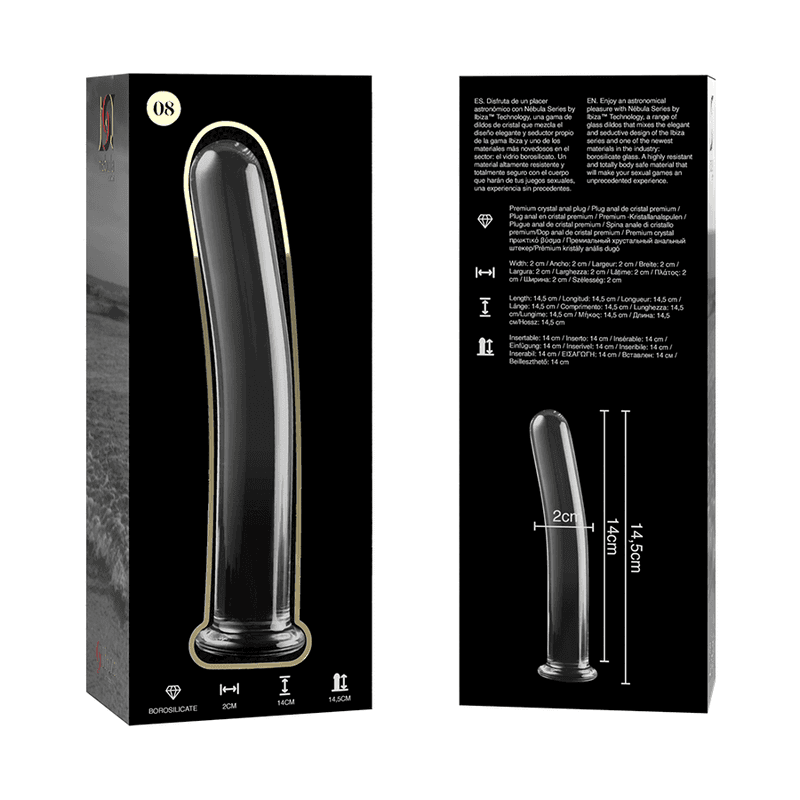 NEBULA SERIES BY IBIZA - MODEL 8 DILDO BOROSILICATE GLASS CLEAR 14.5 CM -O- 2 CM thumb 6