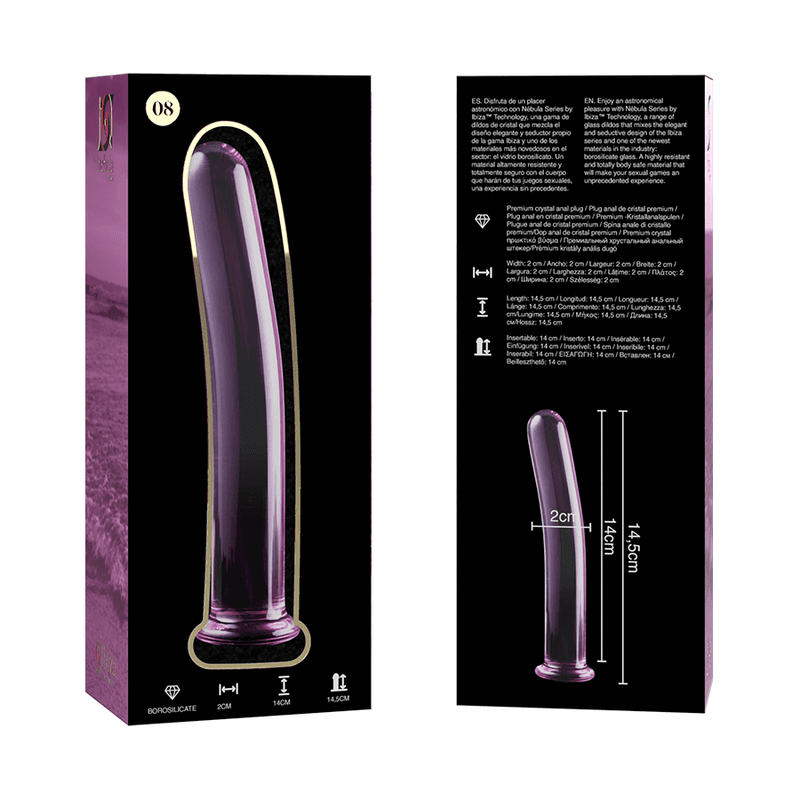 NEBULA SERIES BY IBIZA - MODEL 8 DILDO BOROSILICATE GLASS PINK 14.5 CM -O- 2 CM thumb 6
