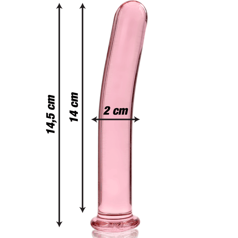 NEBULA SERIES BY IBIZA - MODEL 8 DILDO BOROSILICATE GLASS PINK 14.5 CM -O- 2 CM thumb 3
