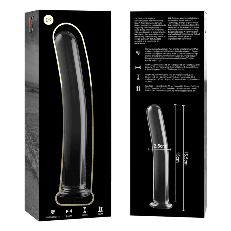 NEBULA SERIES BY IBIZA - MODEL 9 DILDO BOROSILICATE GLASS CLEAR 15.5 CM -O- 2.5 CM thumb 6
