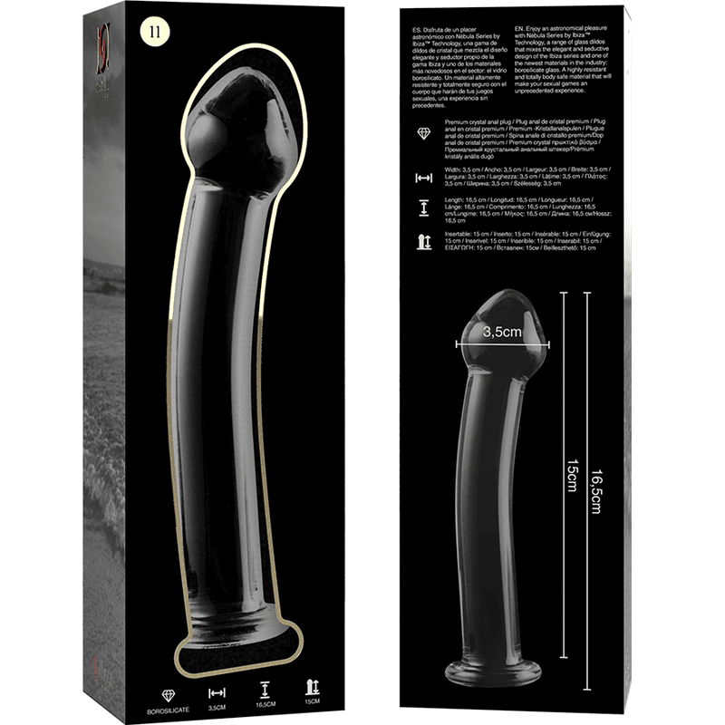 NEBULA SERIES BY IBIZA - MODEL 11 DILDO BOROSILICATE GLASS CLEAR 16 CM -O- 3 CM thumb 6