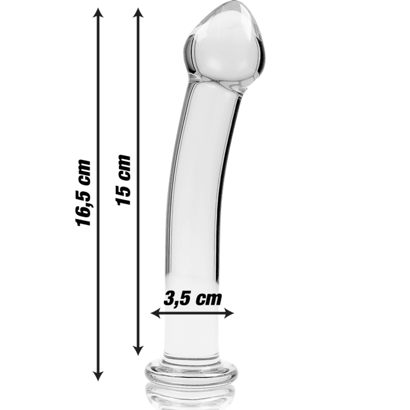 NEBULA SERIES BY IBIZA - MODEL 11 DILDO BOROSILICATE GLASS CLEAR 16 CM -O- 3 CM thumb 3