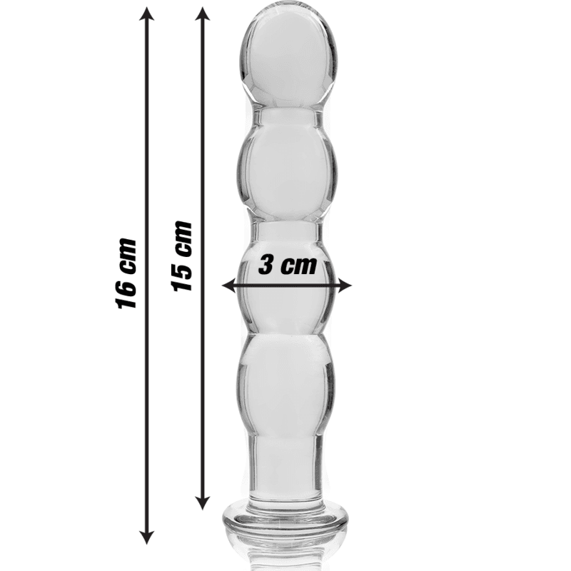 NEBULA SERIES BY IBIZA - MODEL 10 DILDO BOROSILICATE GLASS CLEAR 16.5 CM -O- 3.5 CM thumb 3