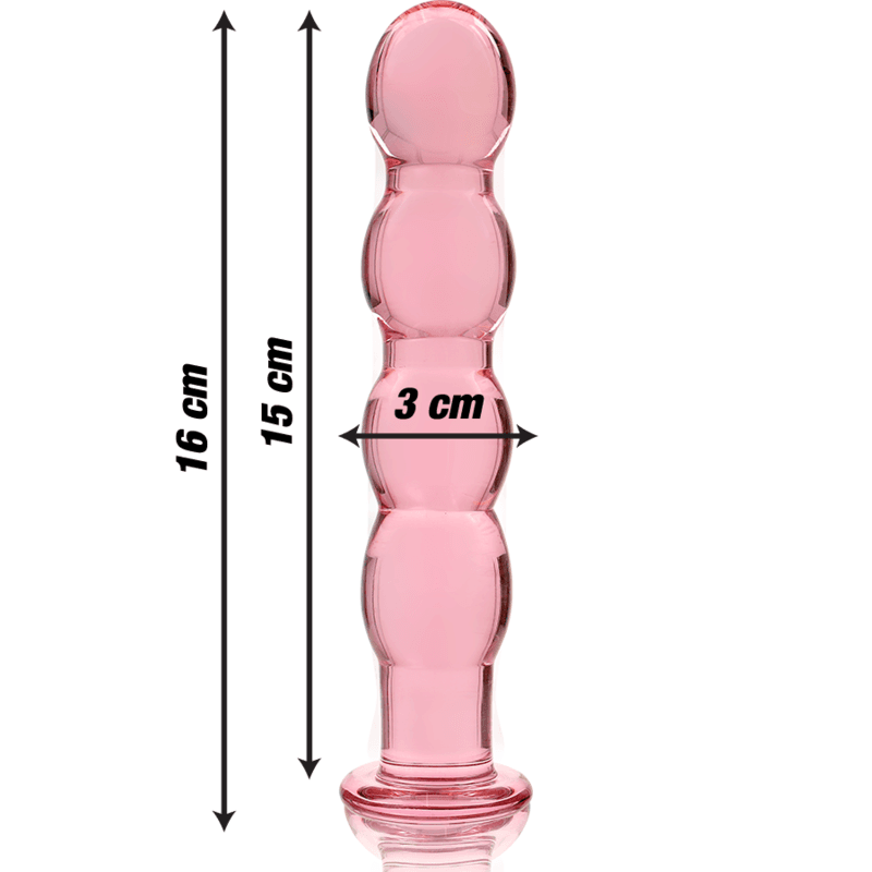 NEBULA SERIES BY IBIZA - MODEL 10 DILDO BOROSILICATE GLASS PINK 16.5 CM -O- 3.5 CM thumb 3