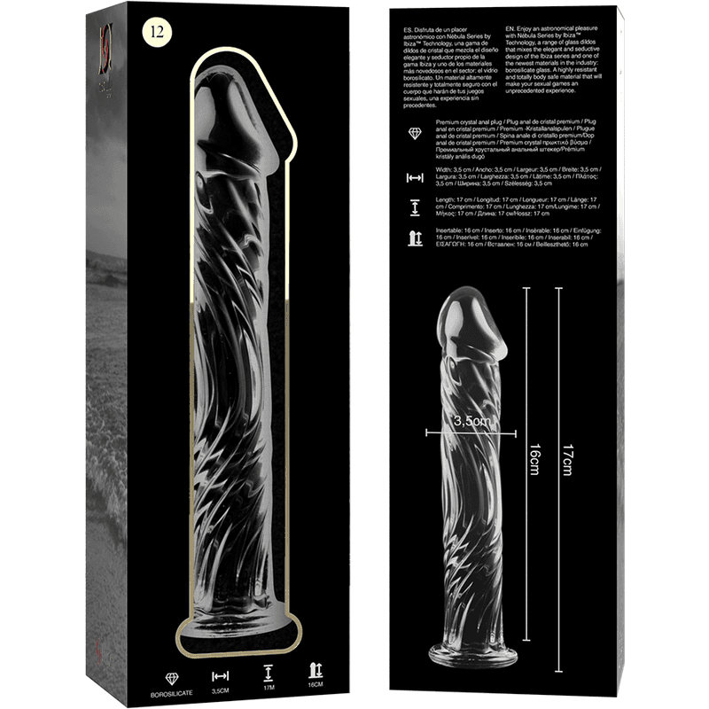 NEBULA SERIES BY IBIZA - MODEL 12 DILDO BOROSILICATE GLASS CLEAR 17 CM -O- 3.5 CM thumb 6