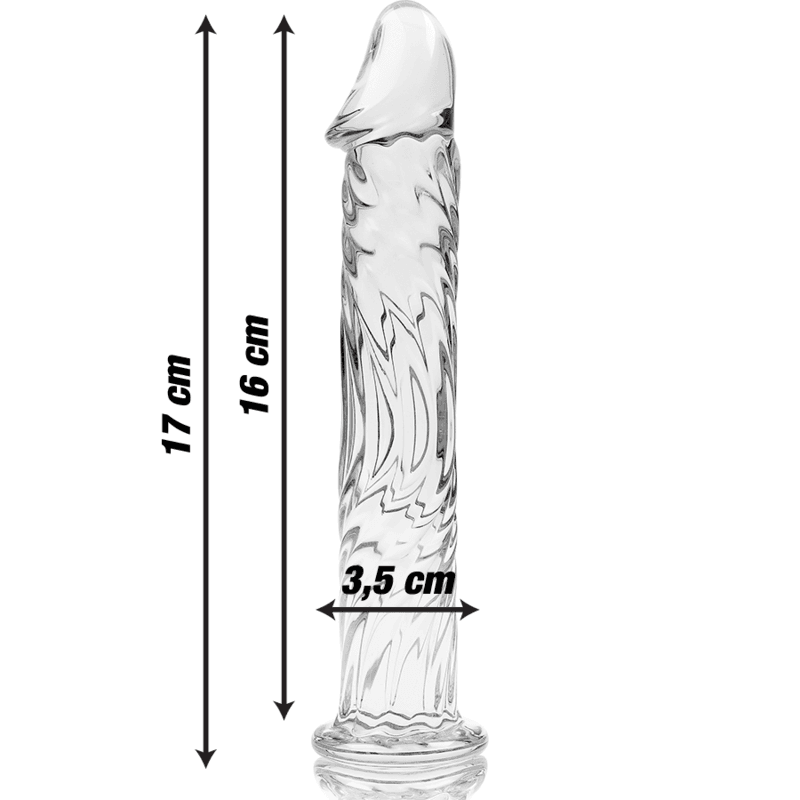 NEBULA SERIES BY IBIZA - MODEL 12 DILDO BOROSILICATE GLASS CLEAR 17 CM -O- 3.5 CM thumb 3