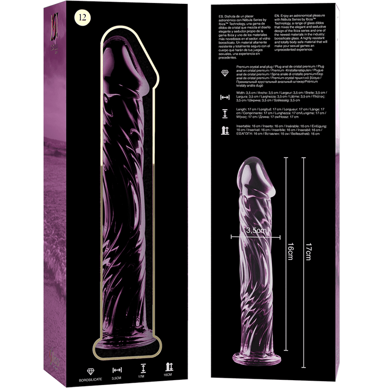 NEBULA SERIES BY IBIZA - MODEL 12 DILDO BOROSILICATE GLASS PINK 17 CM -O- 3.5 CM thumb 6