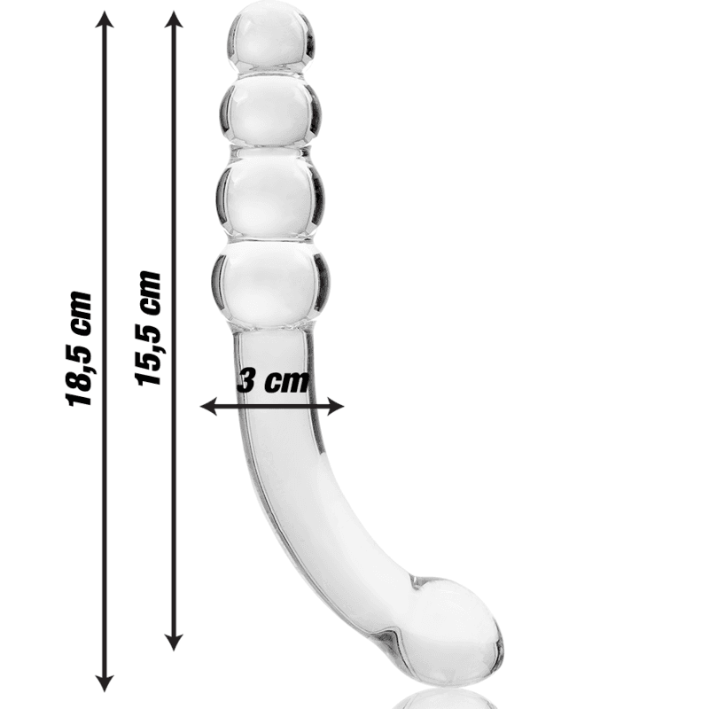 NEBULA SERIES BY IBIZA - MODEL 14 DILDO BOROSILICATE GLASS CLEAR 18.5 CM -O- 3 CM thumb 3