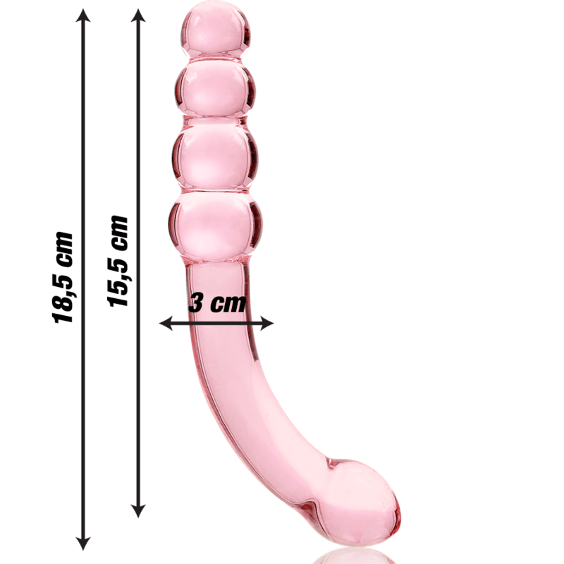 NEBULA SERIES BY IBIZA - MODEL 14 DILDO BOROSILICATE GLASS PINK 18.5 CM -O- 3 CM thumb 3