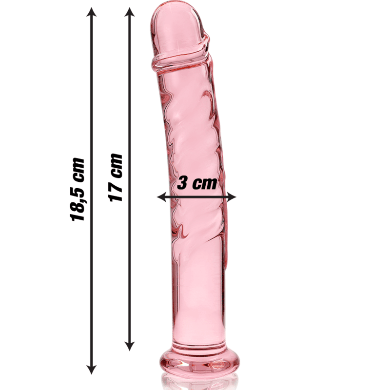 NEBULA SERIES BY IBIZA - MODEL 16 DILDO BOROSILICATE GLASS PINK 18.5 CM -O- 3 CM thumb 3