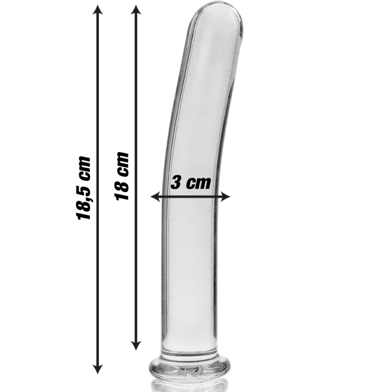 NEBULA SERIES BY IBIZA - MODEL 17 DILDO BOROSILICATE GLASS CLEAR 18.5 CM -O- 3 CM thumb 3