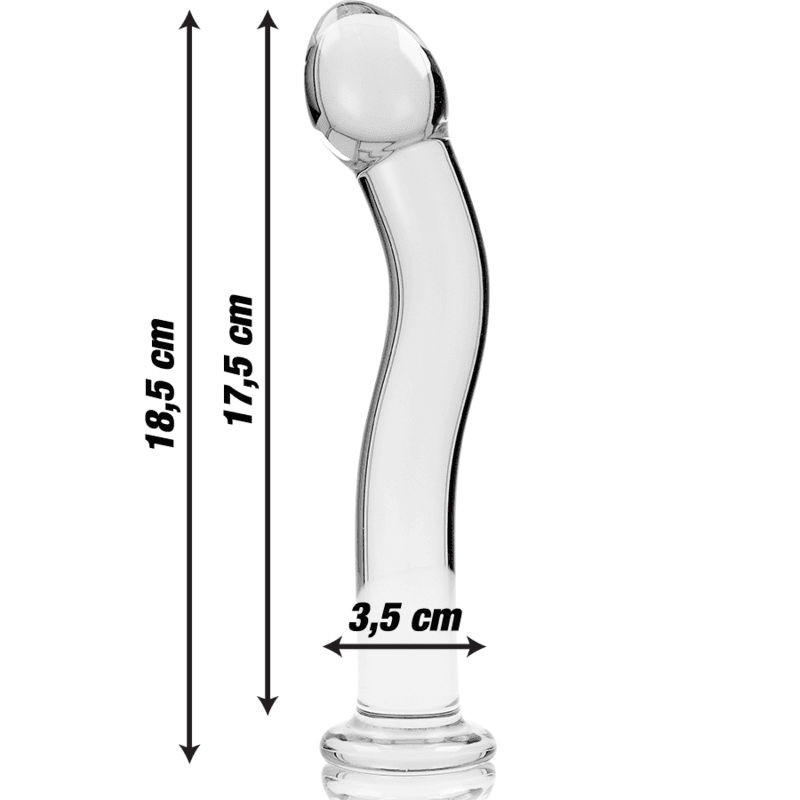NEBULA SERIES BY IBIZA - MODEL 18 DILDO BOROSILICATE GLASS CLEAR 18.5 CM -O- 3.5 CM thumb 3