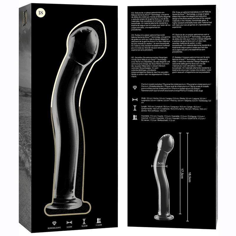 NEBULA SERIES BY IBIZA - MODEL 18 DILDO BOROSILICATE GLASS CLEAR 18.5 CM -O- 3.5 CM thumb 6