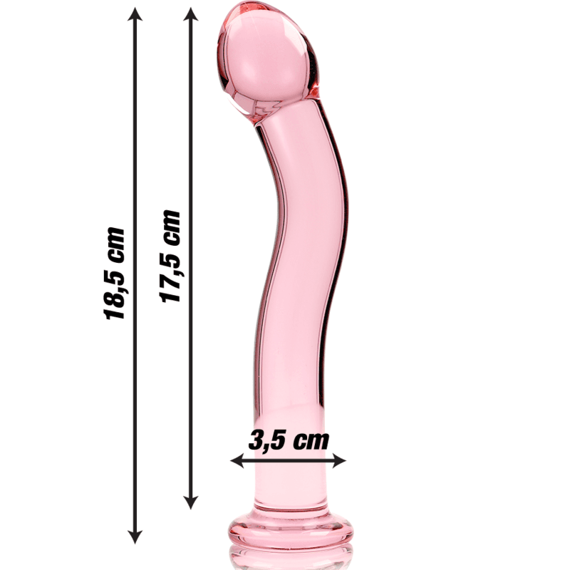 NEBULA SERIES BY IBIZA - MODEL 18 DILDO BOROSILICATE GLASS PINK 18.5 CM -O- 3.5 CM thumb 3