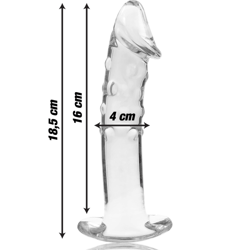 NEBULA SERIES BY IBIZA - MODEL 19 DILDO BOROSILICATE GLASS CLEAR 18.5 CM -O- 4 CM thumb 3
