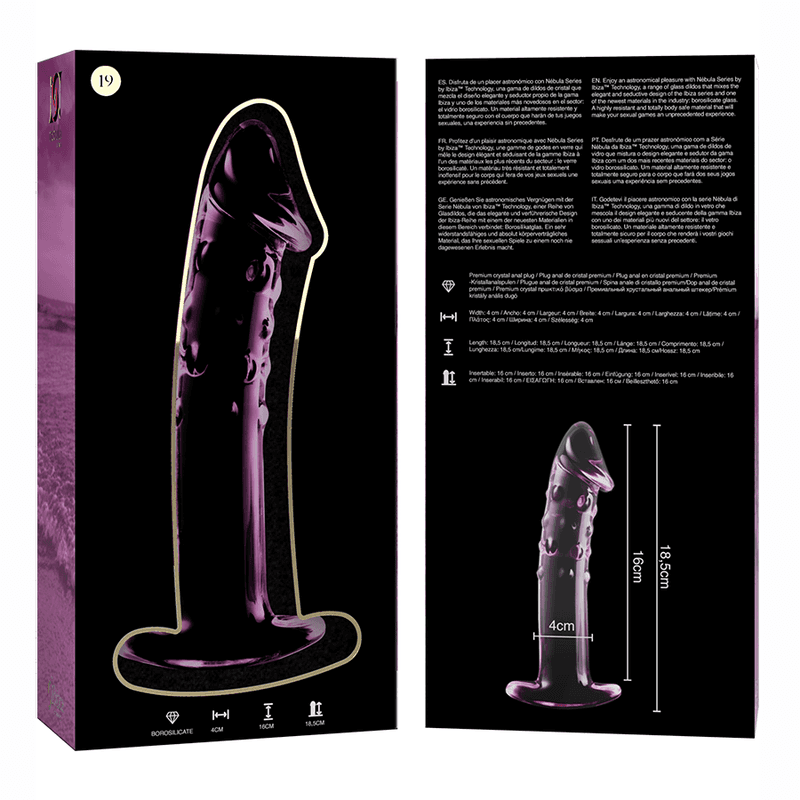 NEBULA SERIES BY IBIZA - MODEL 19 DILDO BOROSILICATE GLASS PINK 18.5 CM -O- 4 CM thumb 6