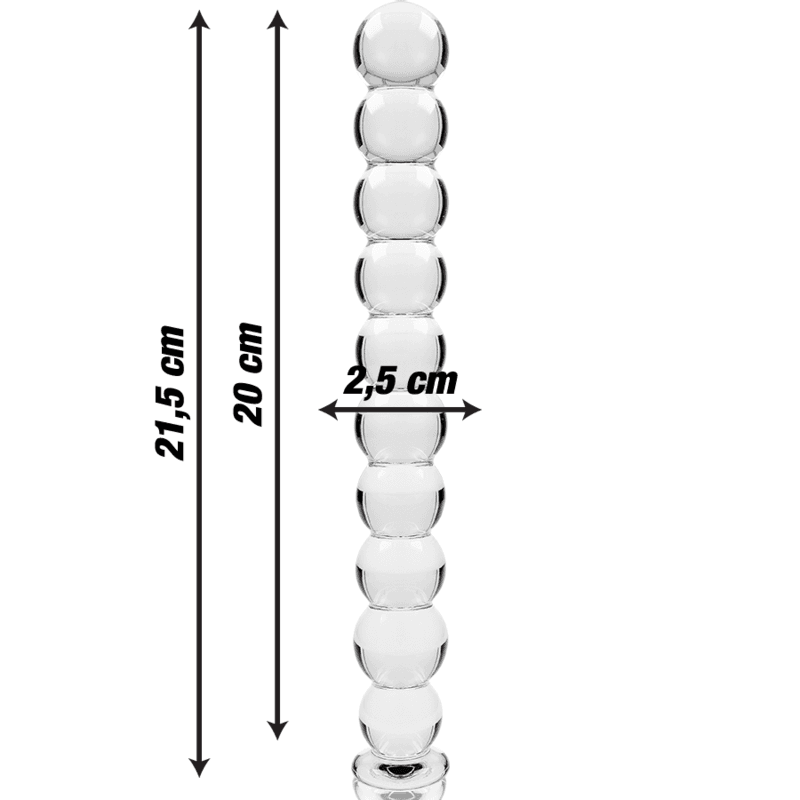 NEBULA SERIES BY IBIZA - MODEL 22 DILDO BOROSILICATE GLASS CLEAR 21.5 CM -O- 2.5 CM thumb 3