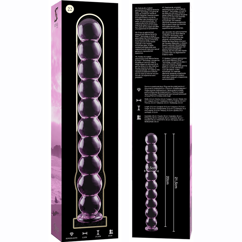 NEBULA SERIES BY IBIZA - MODEL 22 DILDO BOROSILICATE GLASS PINK 21.5 CM -O- 2.5 CM thumb 6