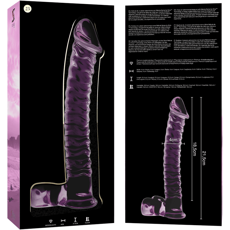 NEBULA SERIES BY IBIZA - MODEL 23 DILDO BOROSILICATE GLASS PINK 21.5 CM -O- 4 CM thumb 6