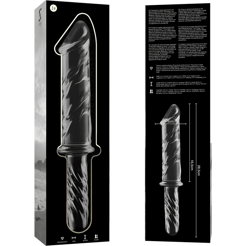 NEBULA SERIES BY IBIZA - MODEL 24 DILDO BOROSILICATE GLASS CLEAR 28.5 CM -O- 5 CM thumb 6