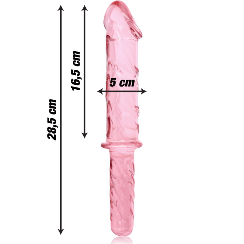 NEBULA SERIES BY IBIZA - MODEL 24 DILDO BOROSILICATE GLASS PINK 28.5 CM -O- 5 CM thumb 3