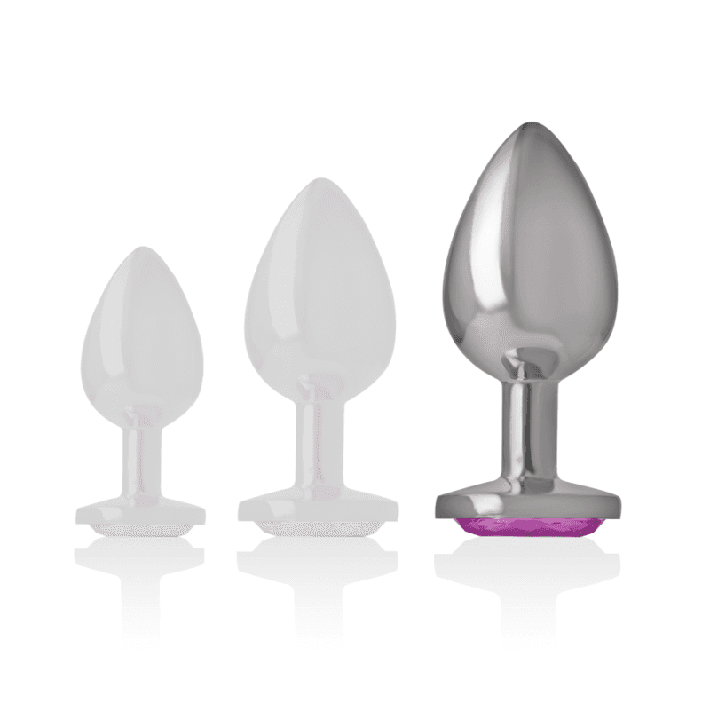 INTENSE - ALUMINUM METAL ANAL PLUG WITH PINK CRYSTAL SIZE L thumb 5