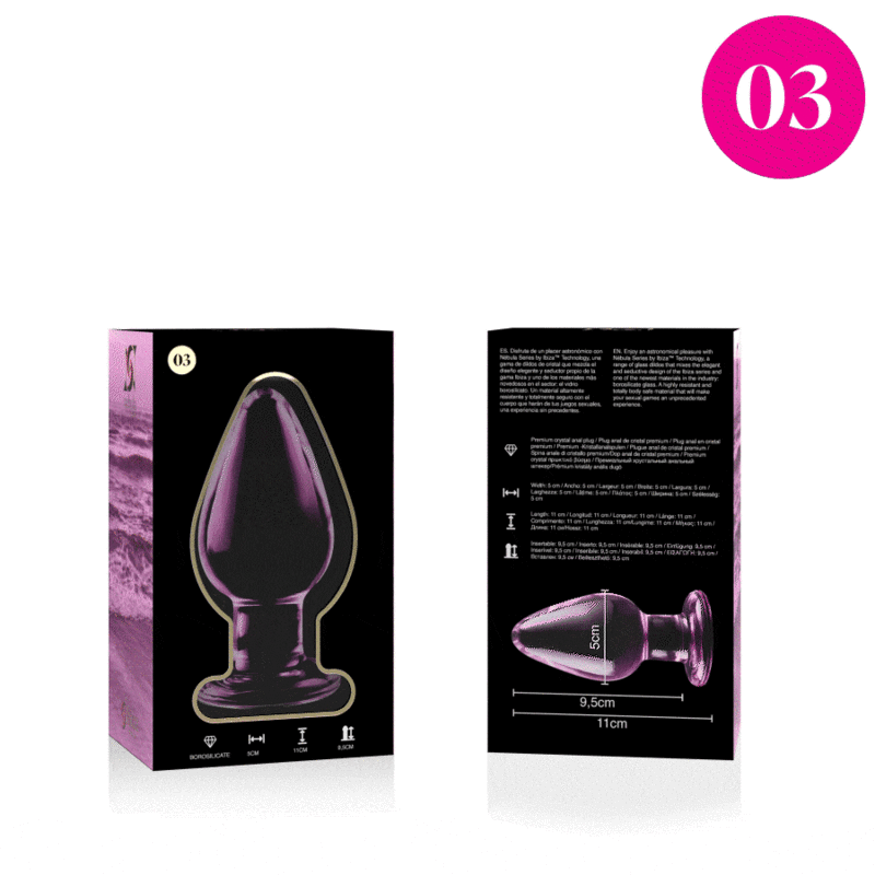 NEBULA SERIES BY IBIZA - MODEL 3 ANAL PLUG BOROSILICATE GLASS PINK 11 CM -O- 5 CM thumb 4