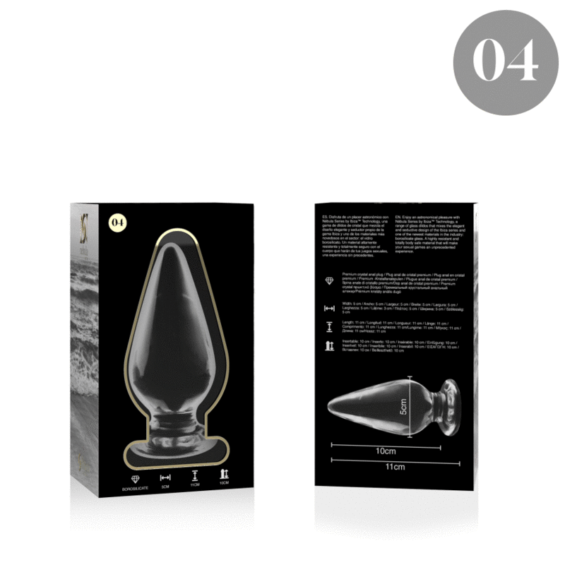 NEBULA SERIES BY IBIZA - MODEL 4 ANAL PLUG BOROSILICATE GLASS CLEAR 11 CM -O- 5 CM thumb 4