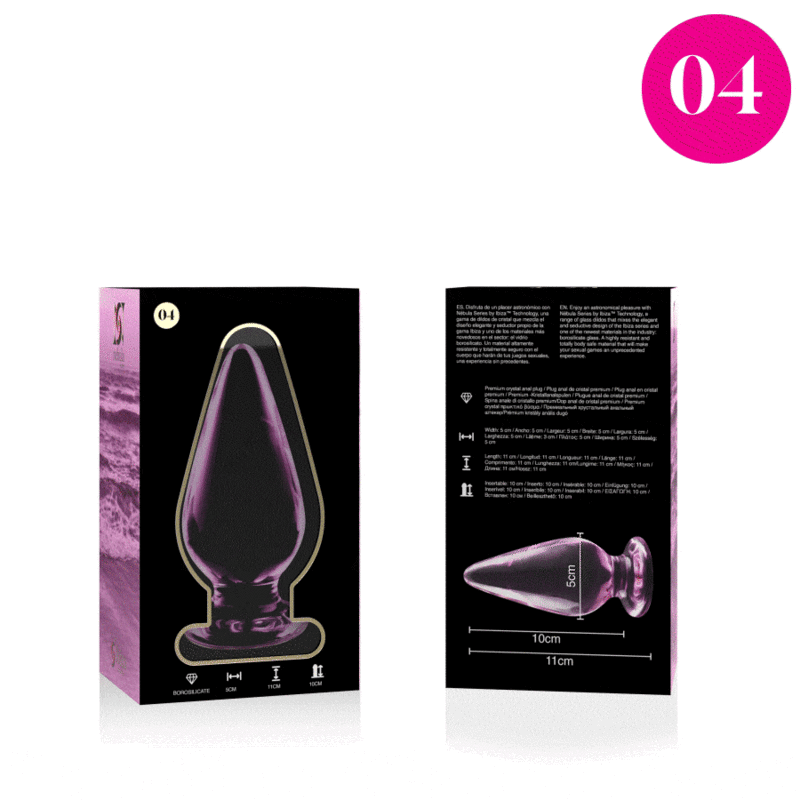 NEBULA SERIES BY IBIZA - MODEL 4 ANAL PLUG BOROSILICATE GLASS PINK 11 CM -O- 5 CM thumb 4