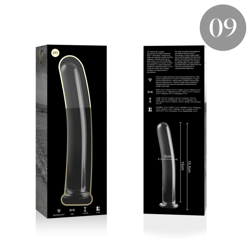NEBULA SERIES BY IBIZA - MODEL 9 DILDO BOROSILICATE GLASS CLEAR 15.5 CM -O- 2.5 CM thumb 4