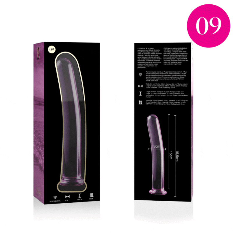 NEBULA SERIES BY IBIZA - MODEL 9 DILDO BOROSILICATE GLASS PINK 15.5 CM -O- 2.5 CM thumb 4