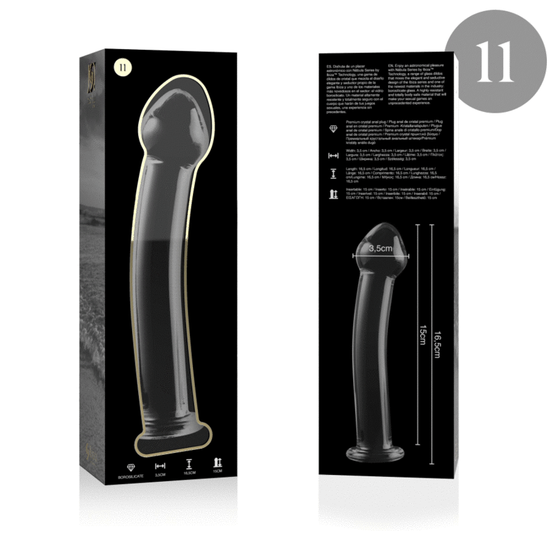 NEBULA SERIES BY IBIZA - MODEL 11 DILDO BOROSILICATE GLASS CLEAR 16 CM -O- 3 CM thumb 4