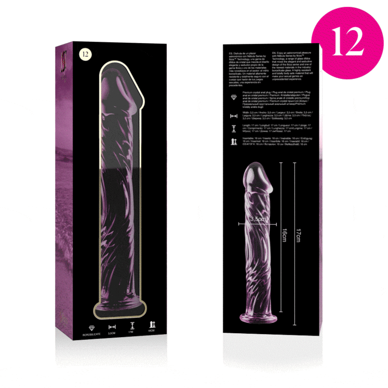 NEBULA SERIES BY IBIZA - MODEL 12 DILDO BOROSILICATE GLASS PINK 17 CM -O- 3.5 CM thumb 4