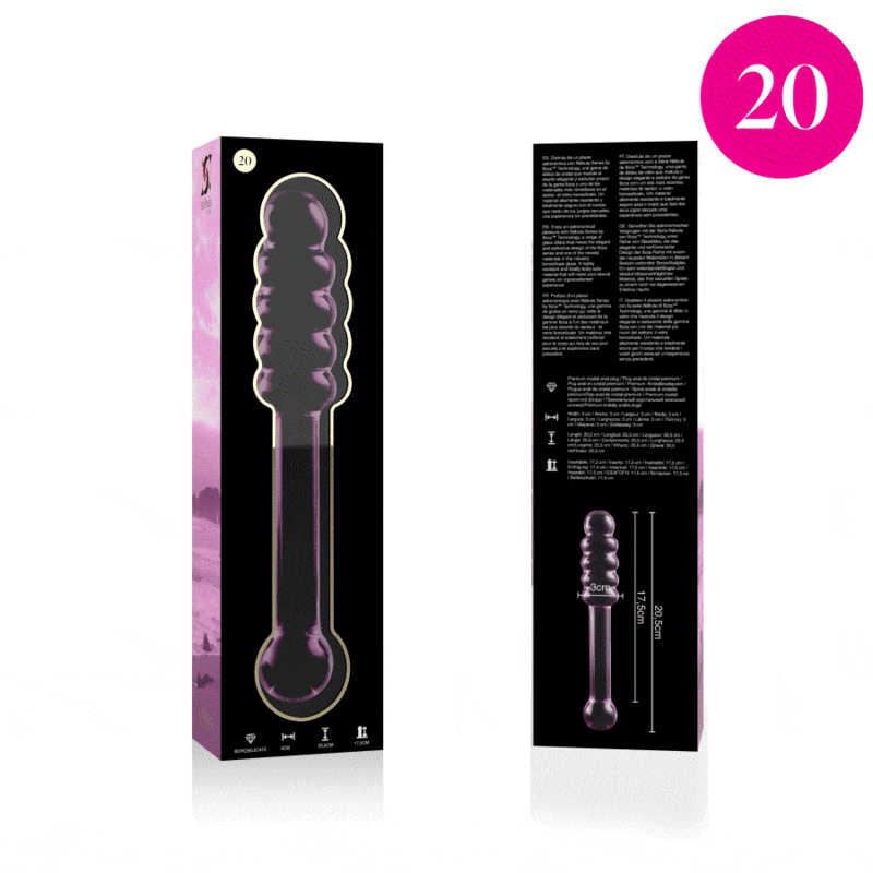 NEBULA SERIES BY IBIZA - MODEL 20 DILDO BOROSILICATE GLASS PINK 20.5 CM -O- 3 CM thumb 4