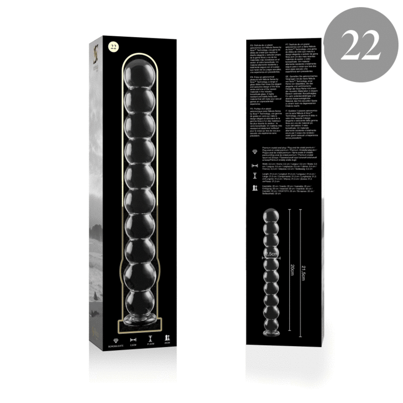 NEBULA SERIES BY IBIZA - MODEL 22 DILDO BOROSILICATE GLASS CLEAR 21.5 CM -O- 2.5 CM thumb 4